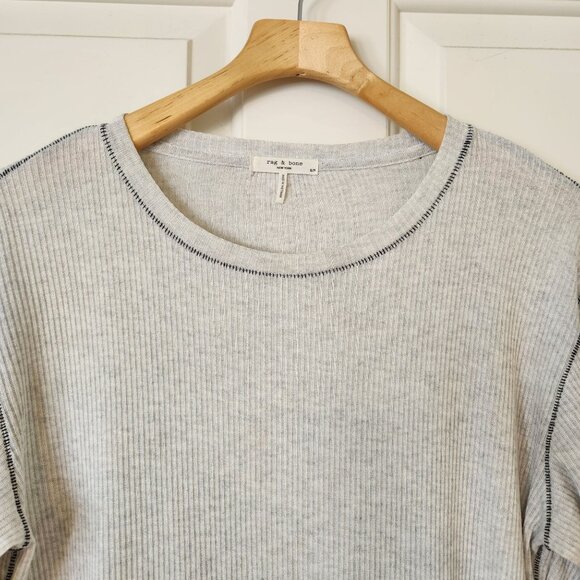 Rag & Bone The Knit Ribbed Dress Long Sleeve Grey Cute Soft Sporty Comfy Small - Picture 3 of 9